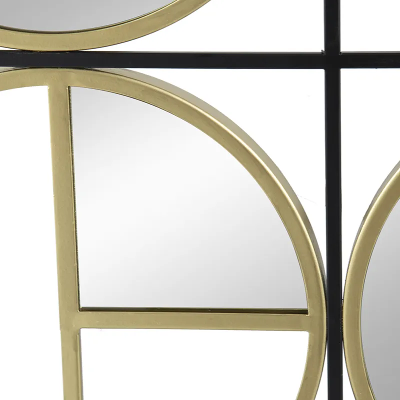 Eclectic Styling Metal Beaded Wall Mirror With Contemporary Design For Bedroom, Liveroom & Entryway 