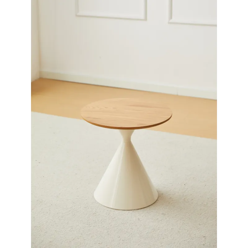 Round Coffee Table - Brown / White
