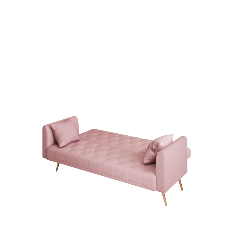 Convertible Double Folding Living Room Sofa Bed - Pink