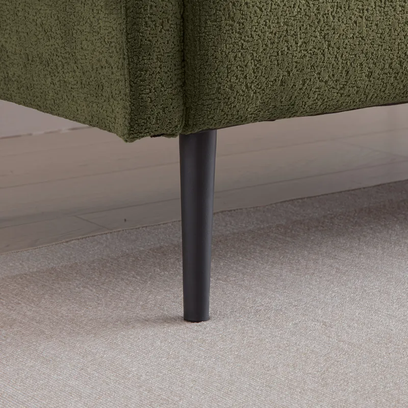 Modern Lamb Wool Sofa With Decorative Throw Pillows For Small Spaces - Emerald