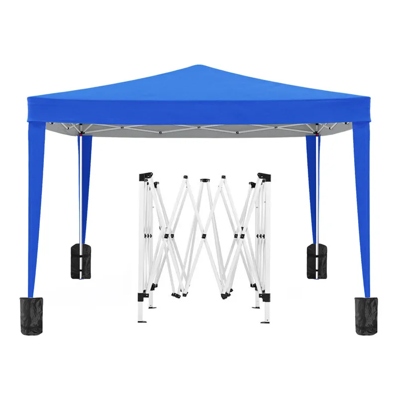 10\'X10\' Folding Canopy With 4 Removable Sidewalls Outdoor Event Shelter UPF 50+ Gazebo Portable Te