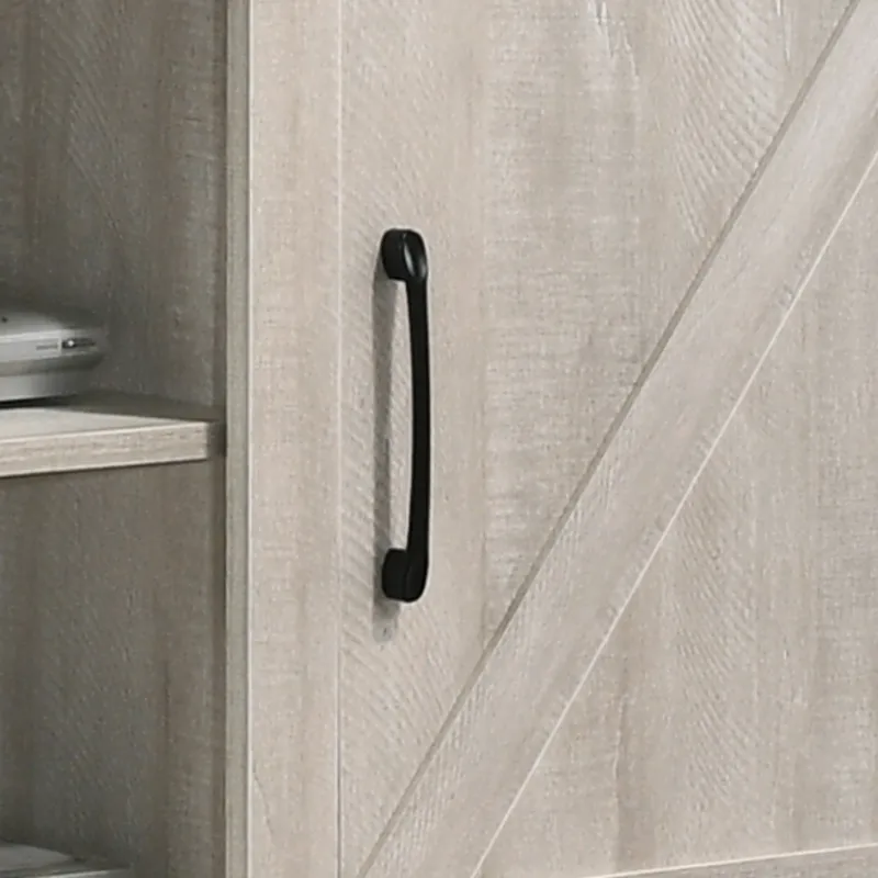 Salma - 58\" Wide TV Stand With 2 Open Shelves And 2 Cabinets - Dusty Gray