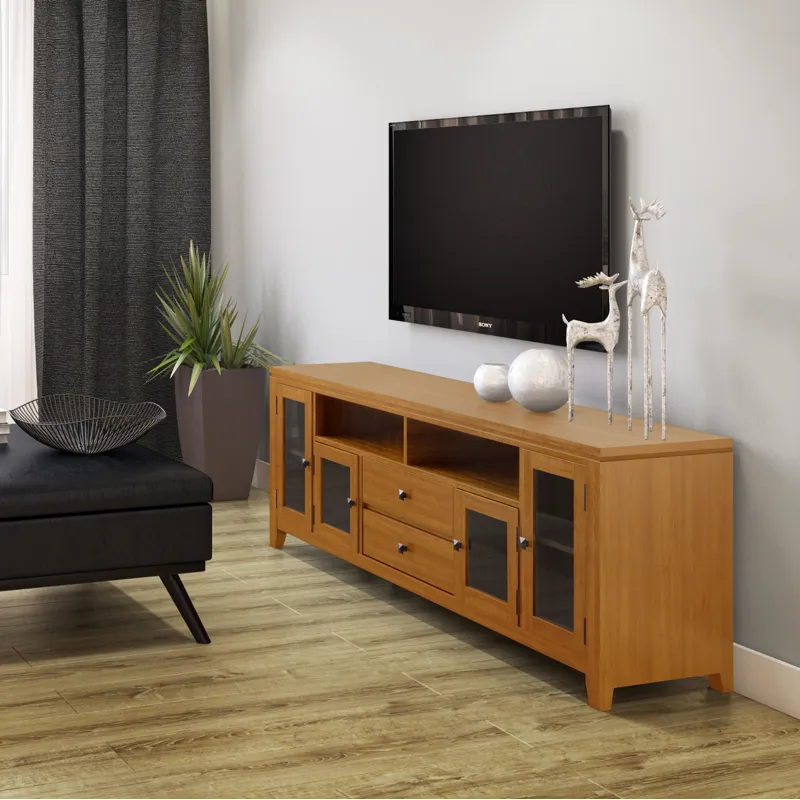 Cosmopolitan - 72\" Wide TV Media Stand - Light Golden Brown