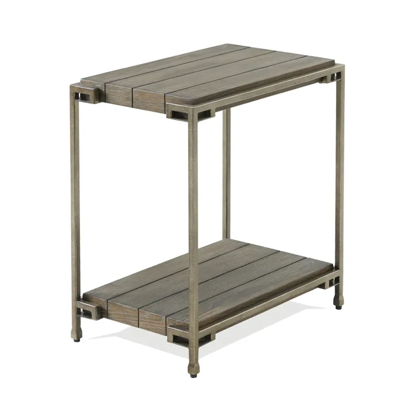 Corbeta - 3 Piece Metal Frame Wood Living Room Coffee Table And 2 Chairside Tables Set, Aged Graphit