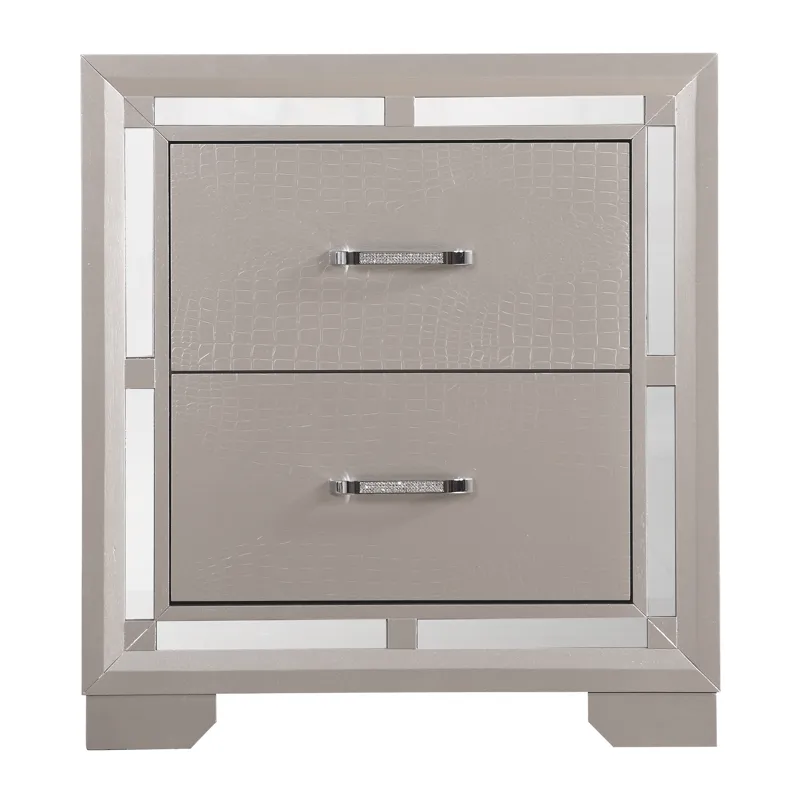 Alana - Nightstand - Silver Champagne