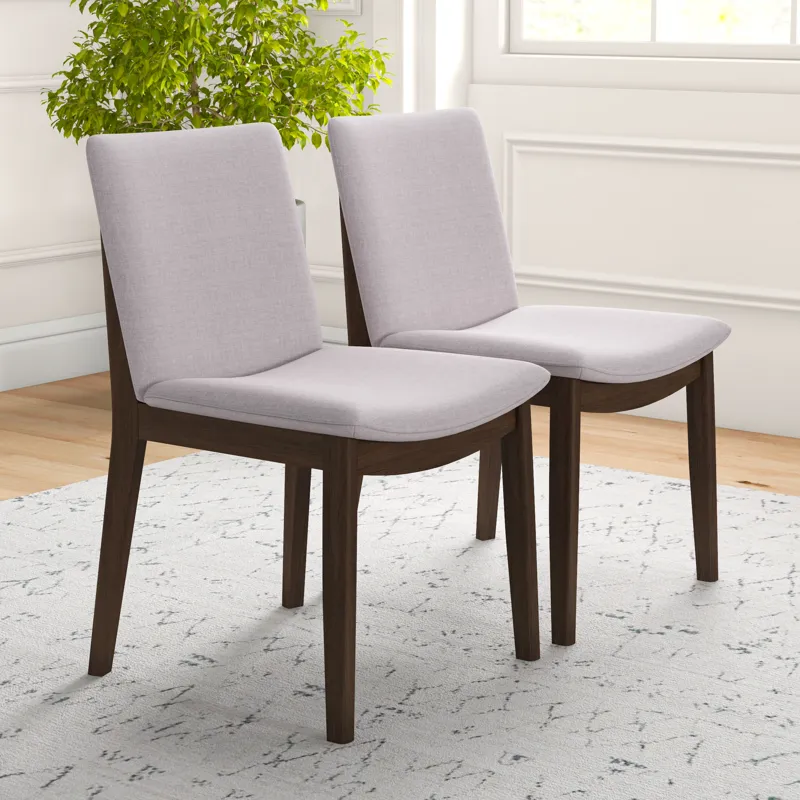 Laura - Mid-Century Modern Solid Wood Dining Chair (Set of 2) - Beige