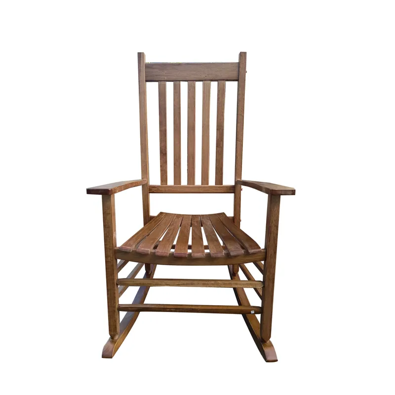 Balcony Porch Adult Rocking Wood Chair - Brown