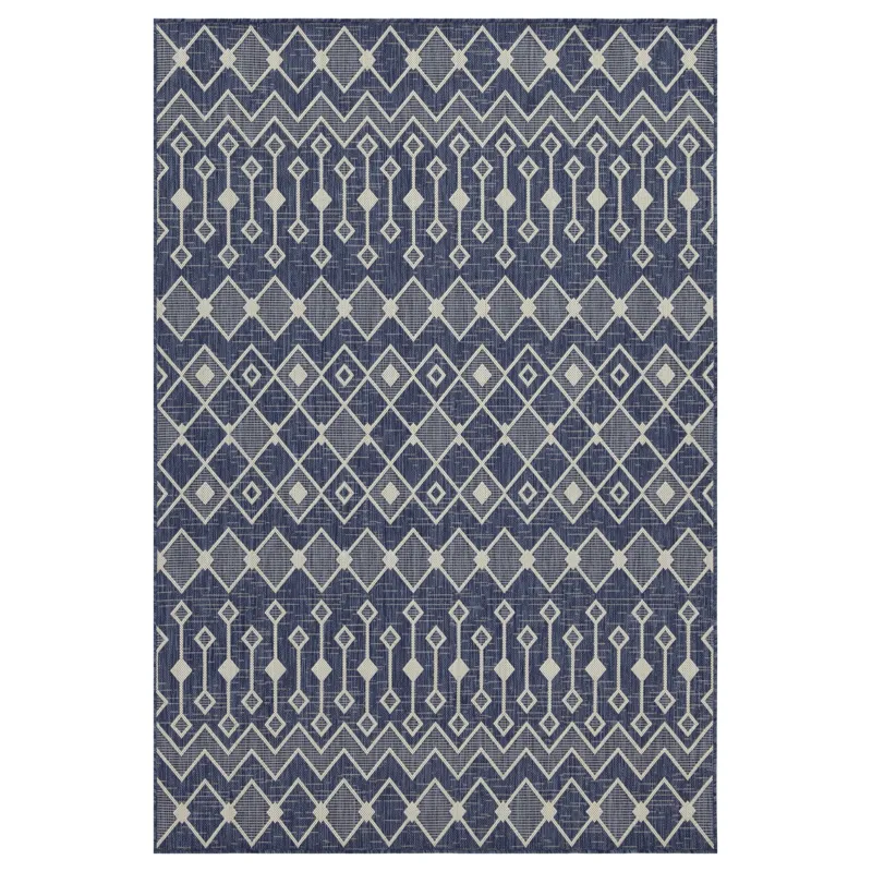 Sunshine - 2\'7\" X 7\'3\" Indoor / Outdoor, Polypropylene Area Rug - Blue