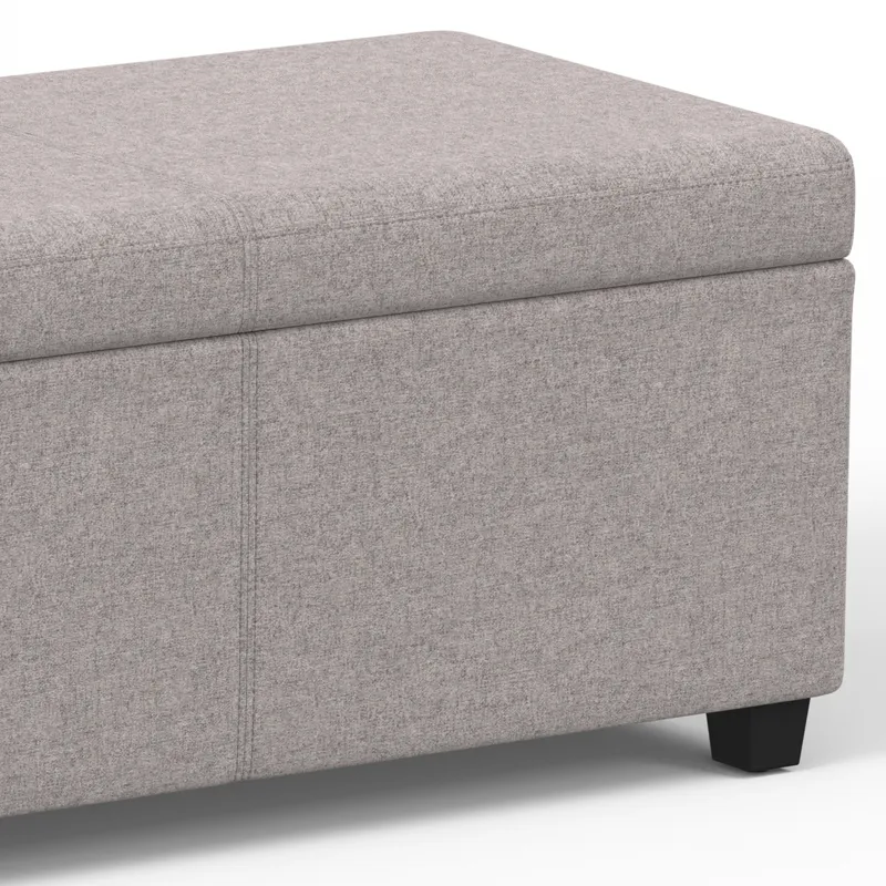 Avalon - Extra Large Storage Ottoman Bench - Cloud Grey