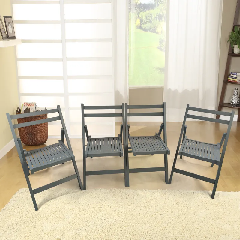 Folding Special Event Chairs, Foldable Style (Set of 4) - Gray
