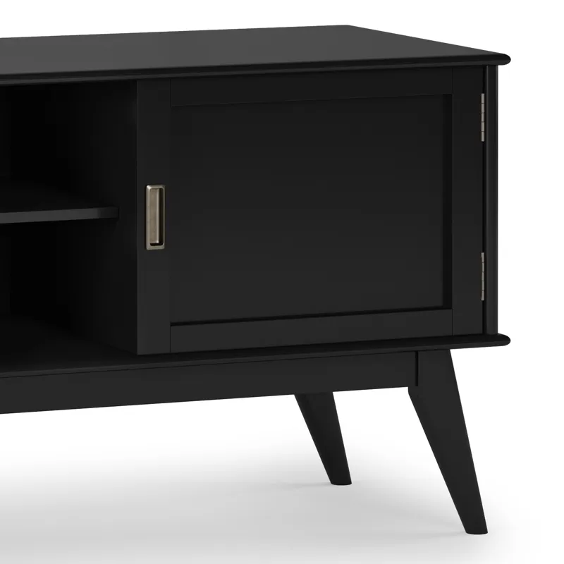 Draper - Mid Century Low TV Media Stand - Black