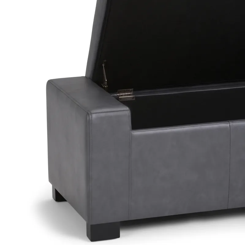 Laredo - Large Storage Ottoman - Stone Grey
