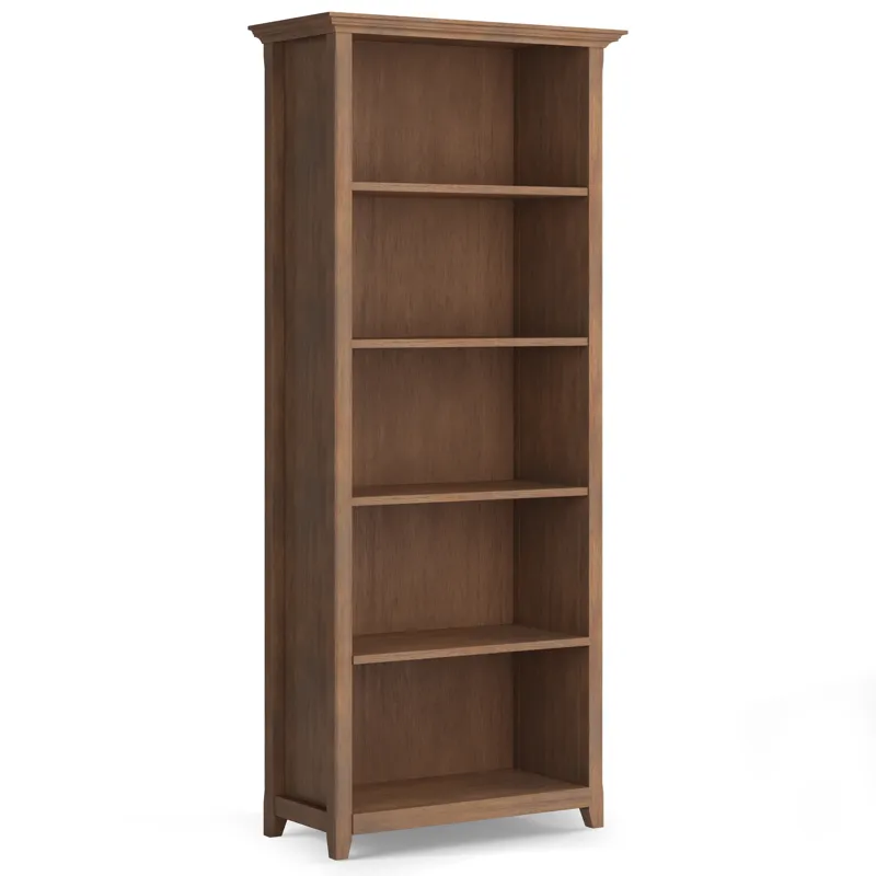 Amherst - 5 Shelf Bookcase - Rustic Natural Aged Brown