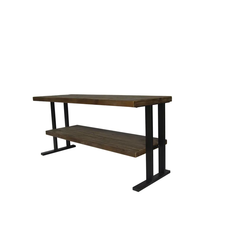 Media Console Table With One Shelf To Your Home Decor - Natural / Black