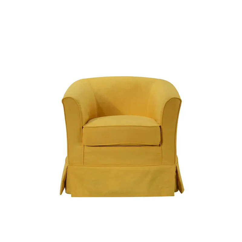 Tucker - Woven Fabric Swivel Barrel Chair - Yellow