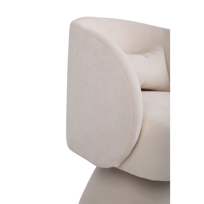 26.4\" Swivel Accent Chair Armchair, Round Barrel Chair In Fabric For Living Room Bedroom - Beige