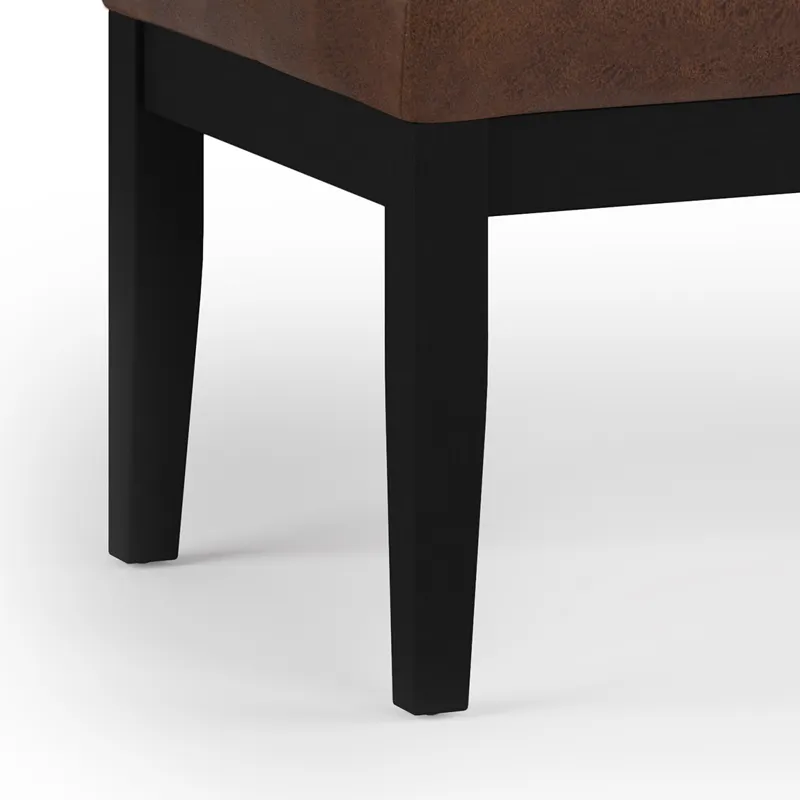 Lacey - Tufted Ottoman Bench - Distressed Chestnut Brown