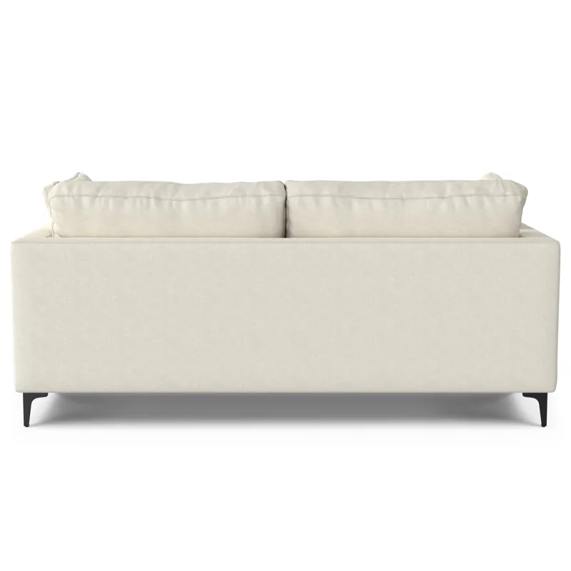 Ava - 76\" Mid Century Sofa with Ottoman Set - Cream