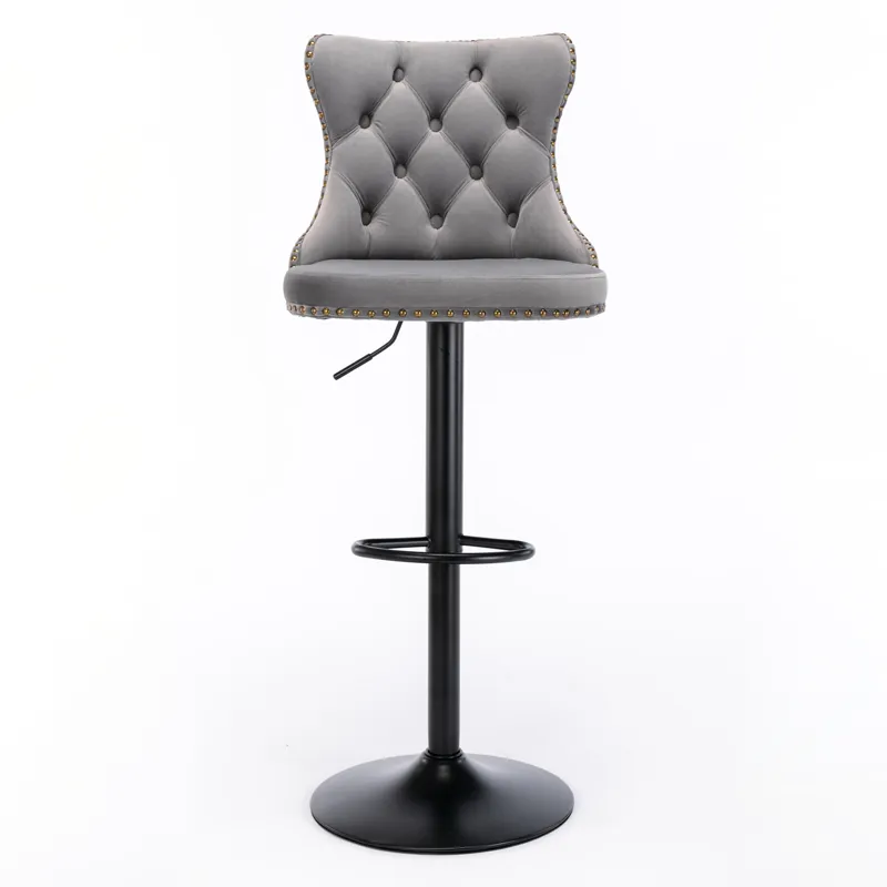 Swivel Velvet Barstools Adjusatble Seat Height , Modern Upholstered Bar Stools With Backs Comfortabl