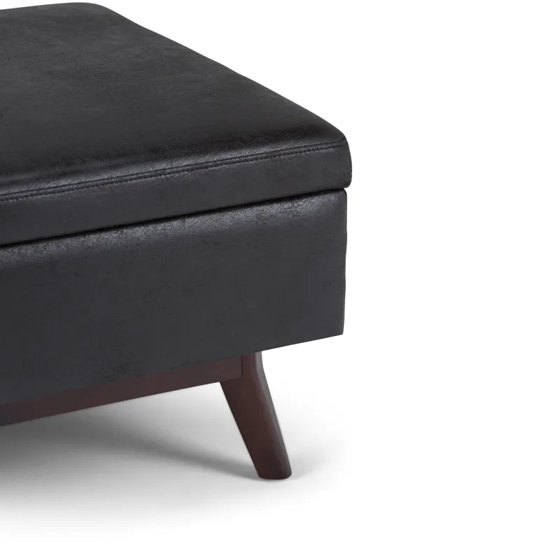 Owen - Coffee Table Storage Ottoman - Distressed Black