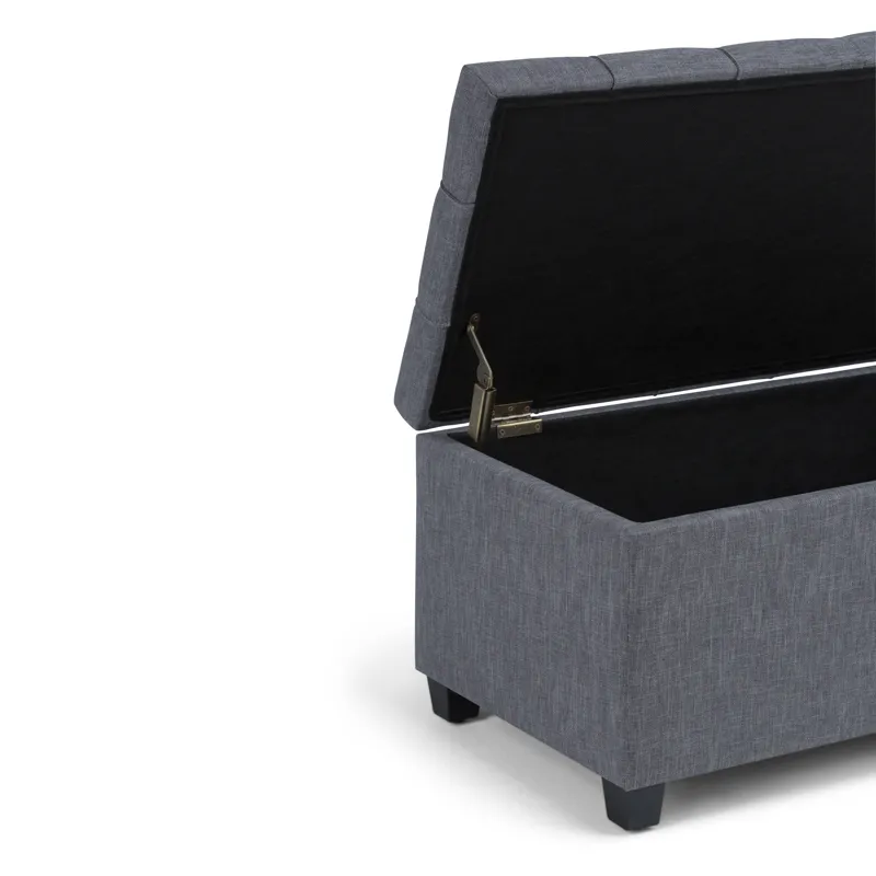 Sienna - Storage Ottoman Bench - Slate Grey