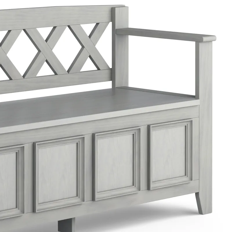 Amherst - Entryway Storage Bench - Fog Grey