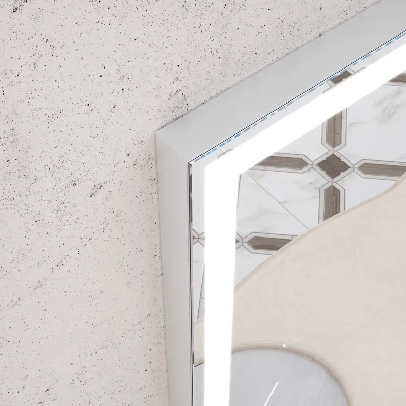 LED Bathroom Vanity Mirror Wall Mounted, Adjustable White / Warm / Natural Lights Anti-Fog Touch Swi