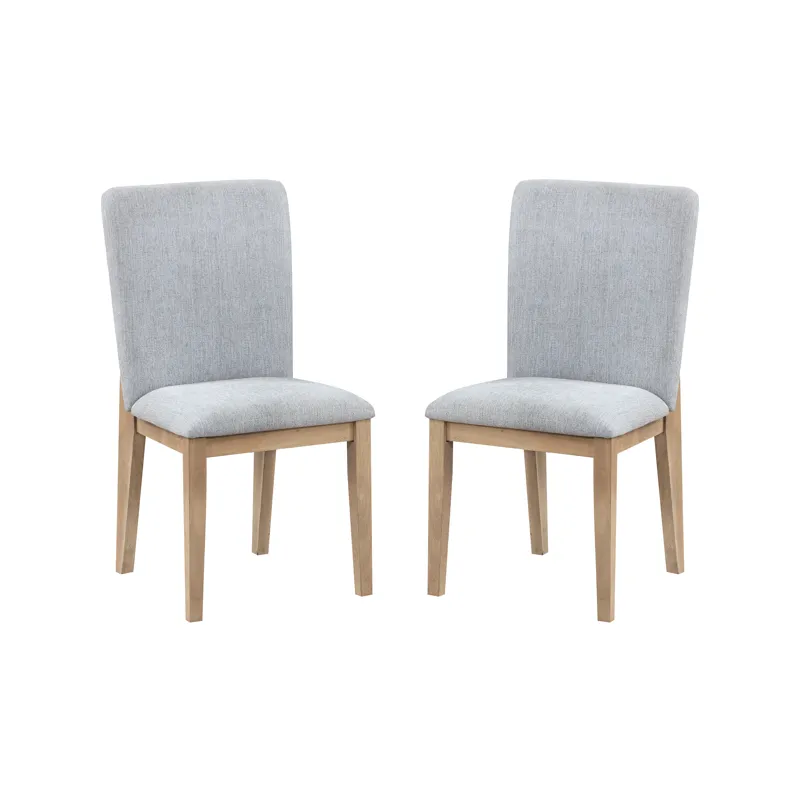 Caspian - 19\" Linen And Oak Finish Dining Chair (Set of 2) - Gray