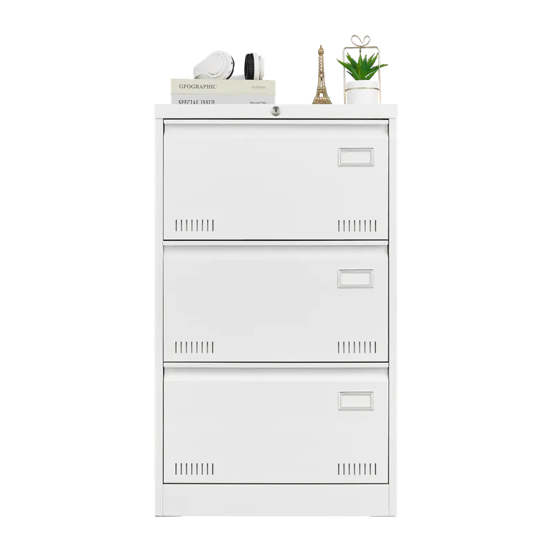 Filing Cabinet Lateral File Cabinet With Lock, 3 Drawer - White