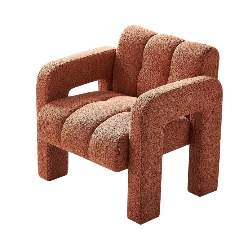 31.10\" Wide Boucle Upholstered Accent Chair - Orange