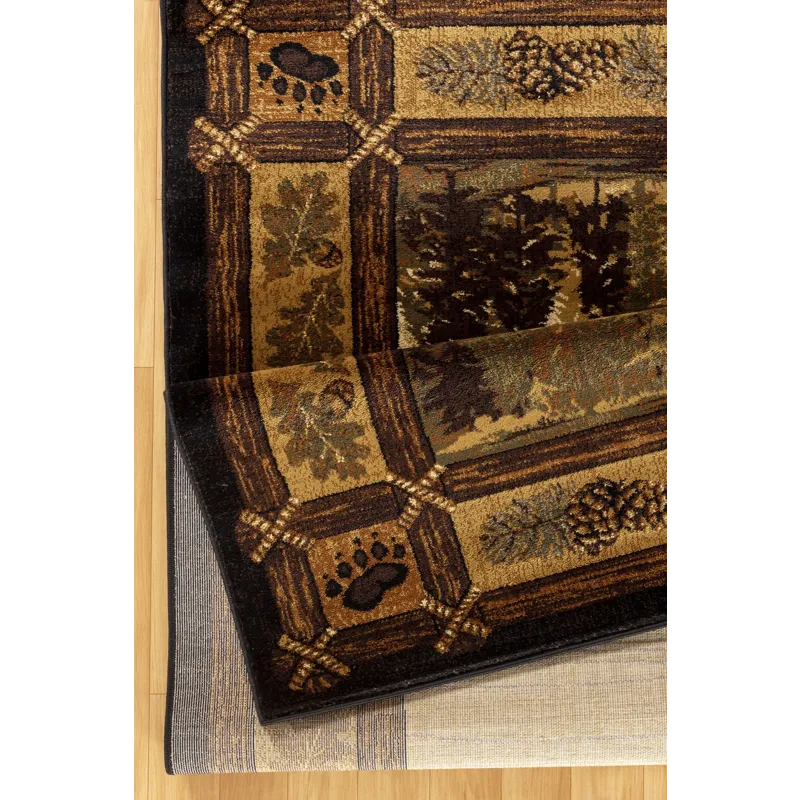 Nature\'s Nest - GC_CBL3009 Multi 2\' x 7\' Lodge Area Rug