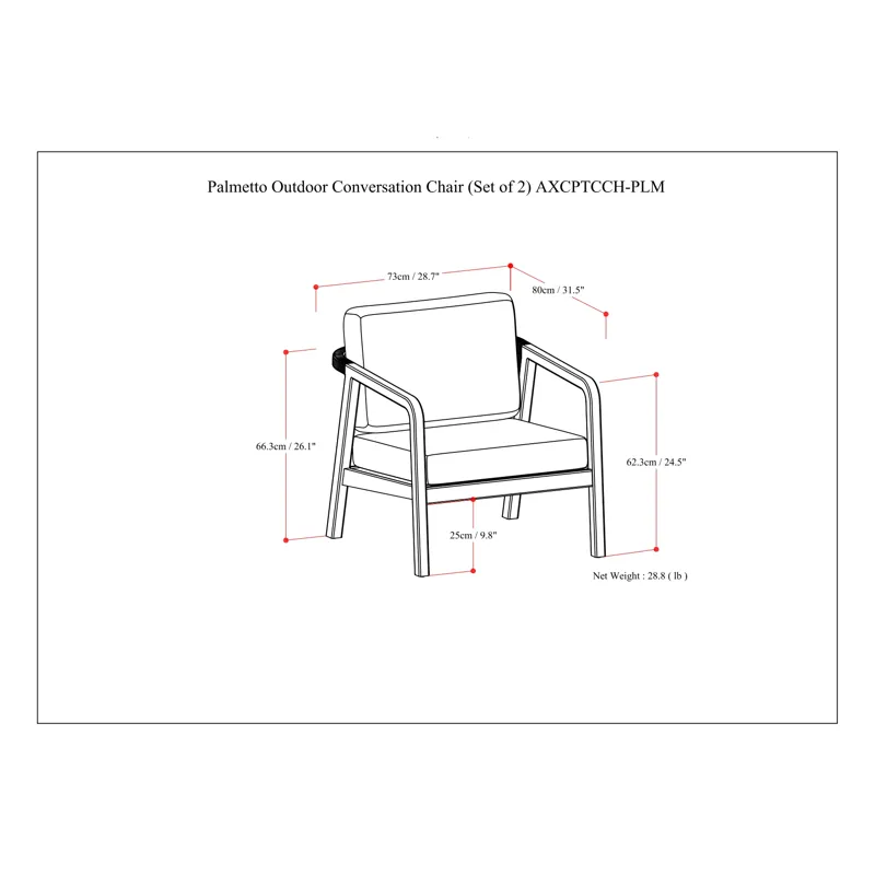 Palmetto - Outdoor Conversation Chair (Set of 2) - Stone Grey