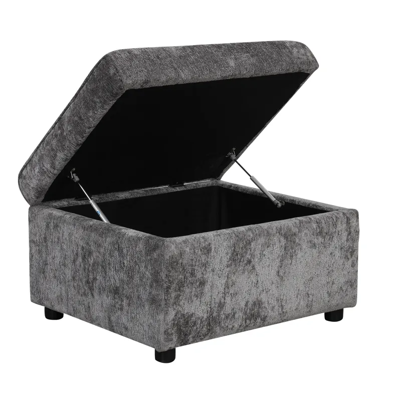 Sectional Sofa Pull-Out Sofa Bed Sleeper With A Storage Ottoman, Three Pillows And Charging Devices 