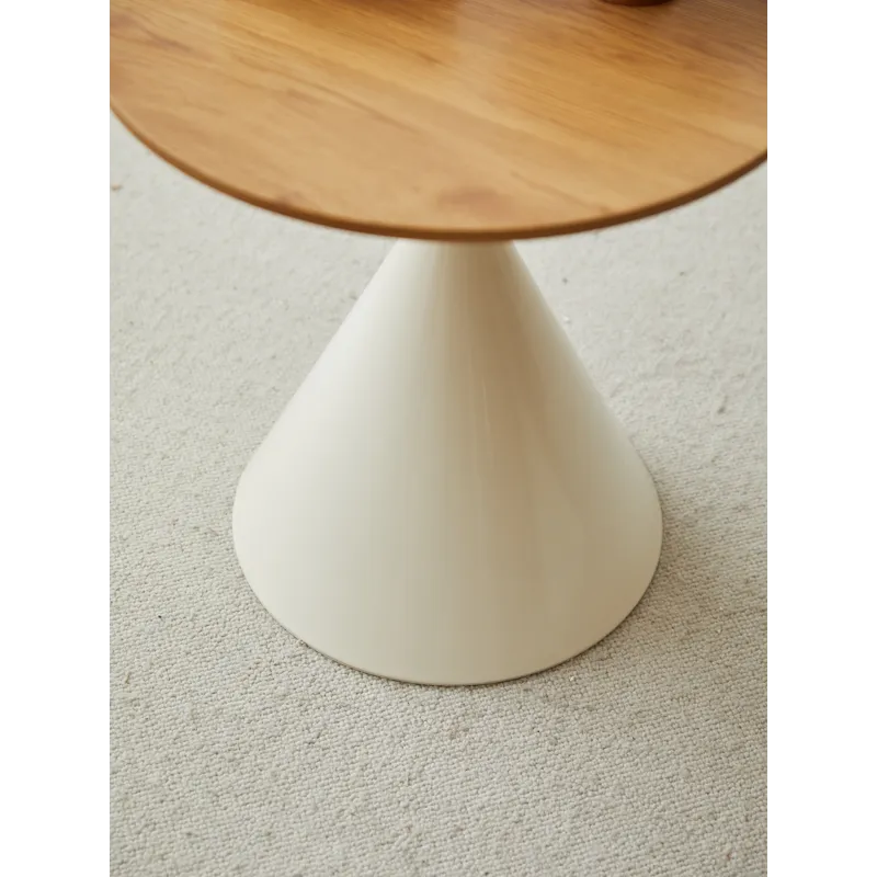 Round Coffee Table - Brown / White