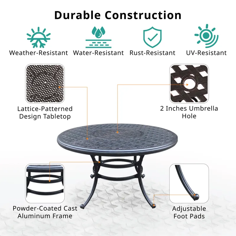 Round Dining Table - Dark Lava Bronze
