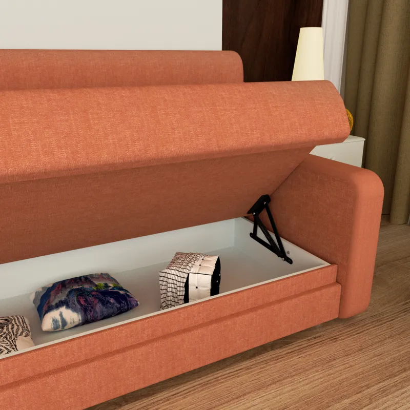 Morden Deisgn Vertical Murphy Bed With Sofa For Bedroom Or Guestroom White Wall Bed Space Saving Hid