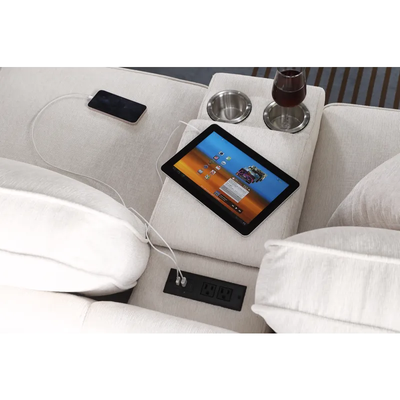 Rene - Sectional Sofa With Ottoman - Beige