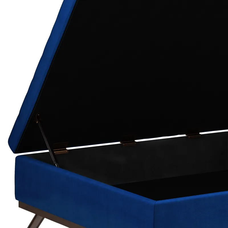 Owen - Square Coffee Table Storage Ottoman - Blue