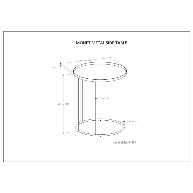 Monet - Metal Side Table - Black