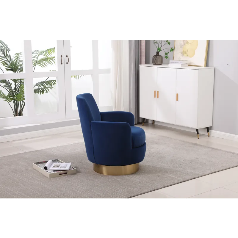Velvet Swivel Barrel Chair, Swivel Accent Chairs Armchair For Living Room, Reading Chairs For Bedroo