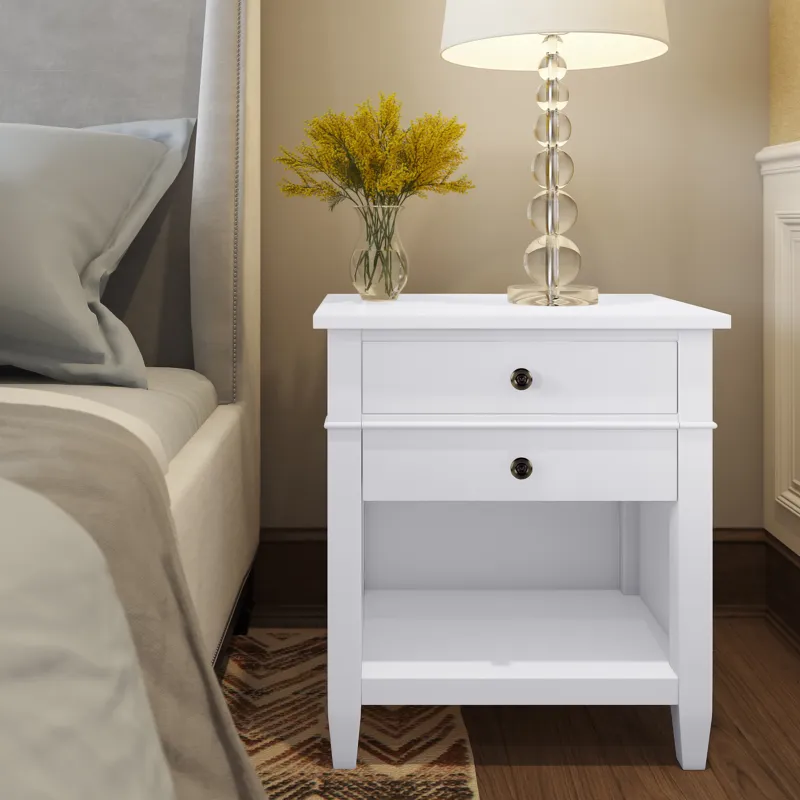 Carlton - Bedside Table - White