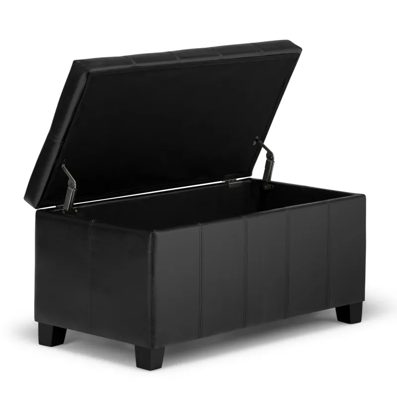 Dover - Storage Ottoman Bench - Midnight Black