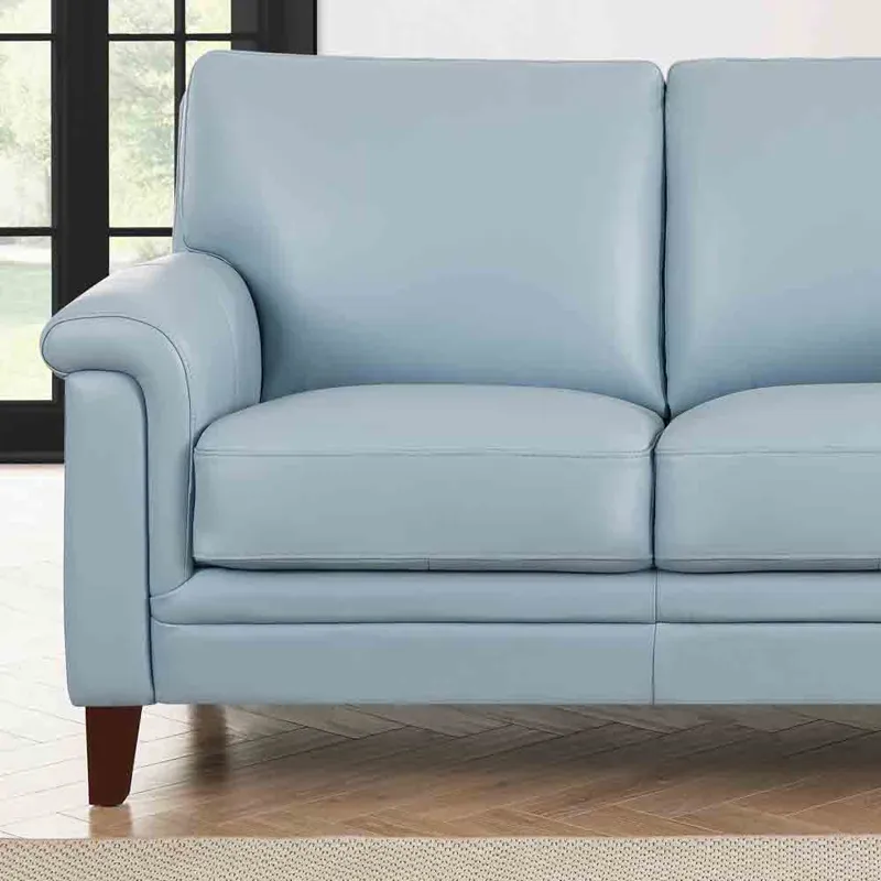 Westcott - Leather Loveseat - Blue