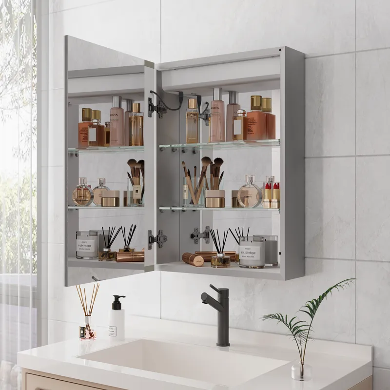 20 x 28\" Bathroom Medicine Cabinet With Mirror Wall Mounted LED Bathroom Mirror Cabinet With Lights