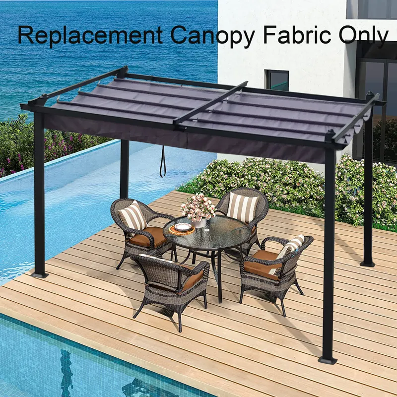 Replacement Canopy Top Fabric For 10X10 Ft Outdoor Patio Retractable Pergola Sunshelter Pergola Cano