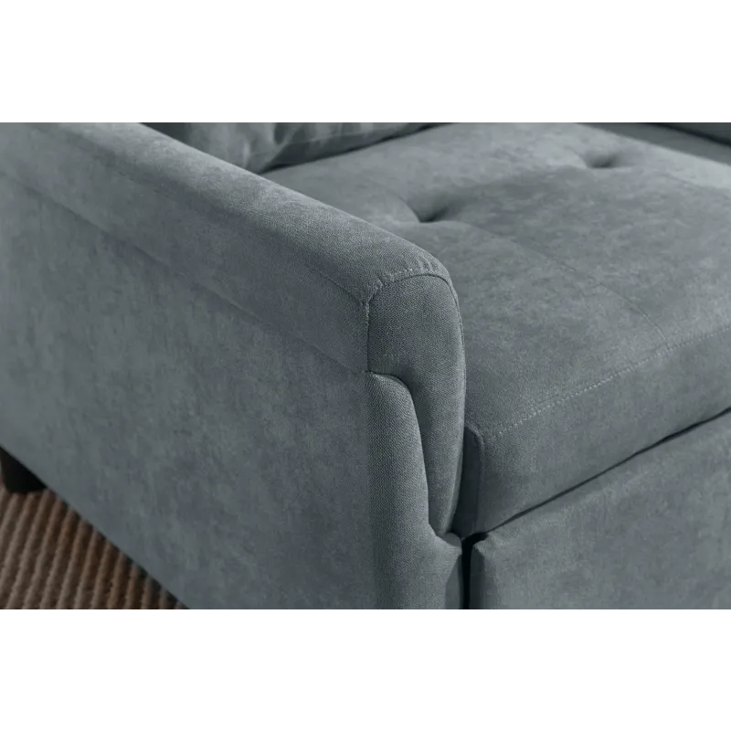 Hannah - Woven Convertible Armchair - Dark Gray