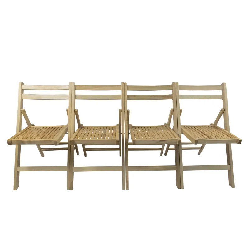 Folding Special Event Chairs, Foldable Style (Set of 4) - Wood