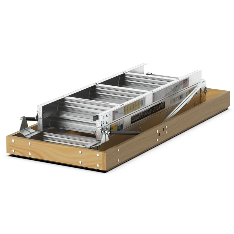 Aluminum Attic Ladder 350-Pound Capacity 22 1 / 2\" x 54\" Opening 7-10\' Ceiling - Metallic Gray