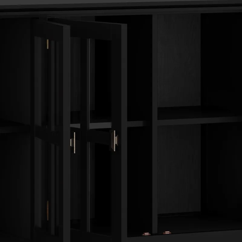 Artisan - Wide 4 Door Storage Cabinet - Black