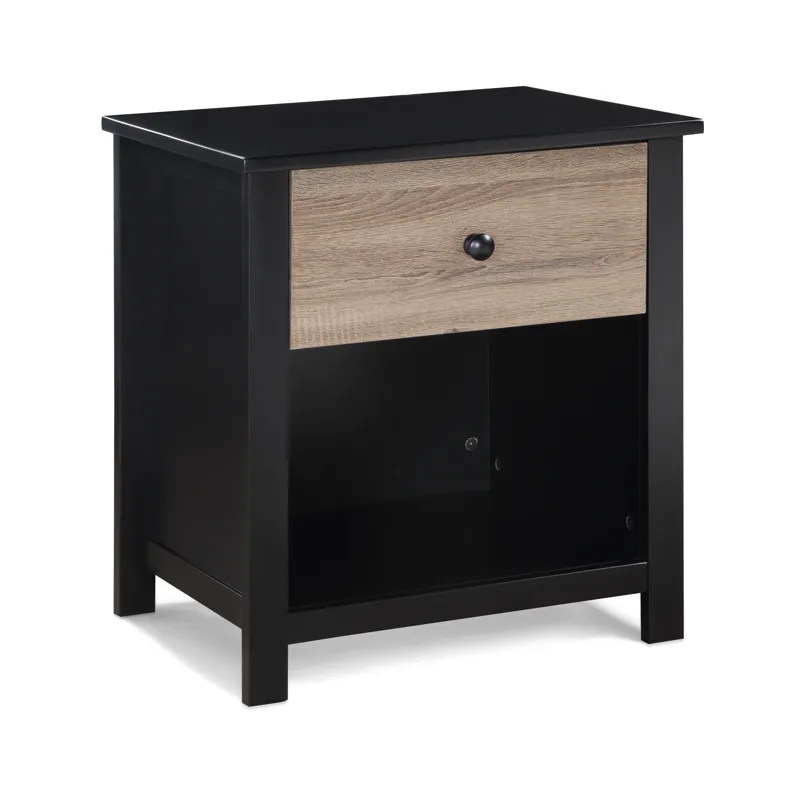 Connelly - Nightstand Black/Vintage - Walnut